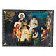 Caja decoupage papel maché rusa El Nacimiento de Jesús Cristo 22x16 cm s1