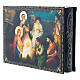 Caja decoupage papel maché rusa El Nacimiento de Jesús Cristo 22x16 cm s2