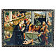 Russian papier-machè and lacquer box decoupage The Adoration of the Shepherds 22X16 cm s1