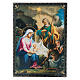 Laque russe décorée papier mâché Naissance de Jésus Christ 22x16 cm s1