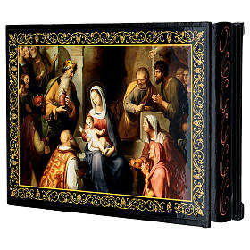 Scatoletta cartapesta decoupage russa Natività 22X16 cm