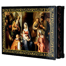 Russian papier-machè box decoupage The Holy Family 22X16 cm