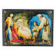 Scatola decoupage cartapesta russa La Nascita di Gesù Cristo 22X16 cm s1