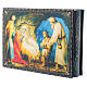 Caixa découpage papel-machê russa Natividade Jesus Cristo 22x16 cm s2