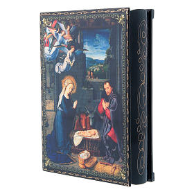 Lacca cartapesta decorata La Nascita di Gesù Cristo  22X16 cm
