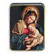 Russische Lackdose aus Papiermaché Madonna mit Kind nach Sassoferrato im Fedoskino-Stil 11x8 cm s1