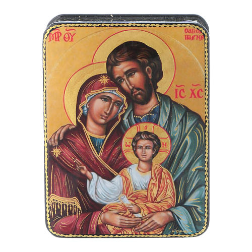 Caixa russa papel-machê Nascimento Cristo style Fedoskino 11x8 cm 1