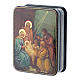 Caixa russa papel-machê Nascimento Cristo ícone style Fedoskino 11x8 cm s2
