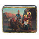 Russian Papier-mâché box The Birth of Christ and the Adoration of the Three Wise Men Fedoskino style 11x8 cm s1