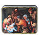Russian Papier-mâché box The Birth of Christ of Murillo 11x8 cm Fedoskino style s1
