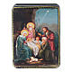 Boîte russe papier mâché Naissance Jésus-Christ reproduction 11x8 cm style Fedoskino s1