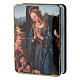 Russian papier machè box Our Lady with Baby Jesus and San Giovannino Fedoskino style 15x11 cm s2