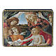 Russian papier machè and lacquer box The Adoration of Baby Jesus with San Giovannino Fedoskino style 15x11 cm s1