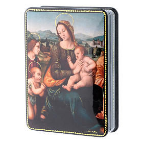 Caja rusa papel maché Virgen de la Granada Fedoskino style 15x11