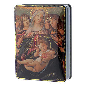 Caixa russa papel-machê Nascimento Jesus Cristo estilo Fedoskino 15x11 cm