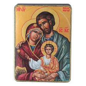 Russian papier machè and lacquer box The Birth of Jesus Christ unknown artist Fedoskino style 15x11 cm