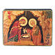 Russian papier machè and lacquer box Greek Nativity Fedoskino style 15x11 cm s1