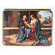 Caixa russa papel-machê Nascimento Jesus Renascimento estilo Fedoskino 15x11 cm s1