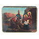 Caixa russa papel-machê Nascimento Jesus Adoração Magos estilo Fedoskino 15x11 cm s1