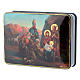 Caixa russa papel-machê Nascimento Jesus Adoração Magos estilo Fedoskino 15x11 cm s2