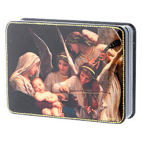 Russian lacquer and papier-mâché box The Chant of the Angels Fedoskino style 15x11 cm