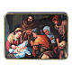 Laca russa papel-machê Nascimento de Cristo Murillo estilo Fedoskino 15x11 cm s1