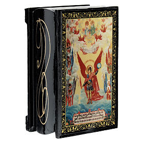 Russian lacquer of Saint Michael, box of 3.5x2.5 in