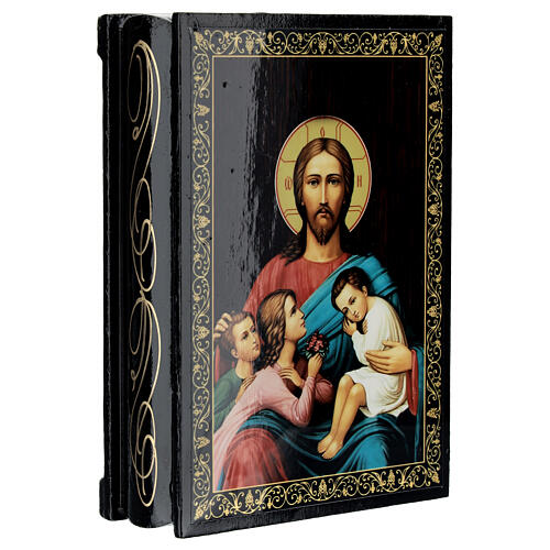 Russian lacquer box 14x10 cm Blessing the Children 2