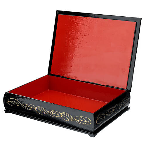 Russian lacquer box with Holy Trinity, 9x6 in 3