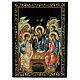 Russian lacquer box with Holy Trinity, 9x6 in s1