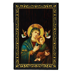 Russian lacquer box, 3.5x2.5 in, Perpetual Help