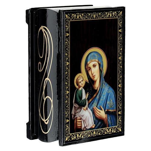 Russian lacquer box 9x6 cm Ierusalimskaya Mother of God 2