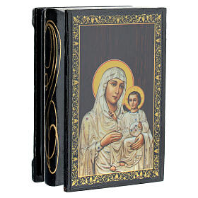 Box with Russian lacquer, Our Lady of Jerusalem, 3.5x2.5 in