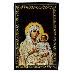 Caixinha Mãe de Deus Ierusalimskaya 9x6 cm laca russa