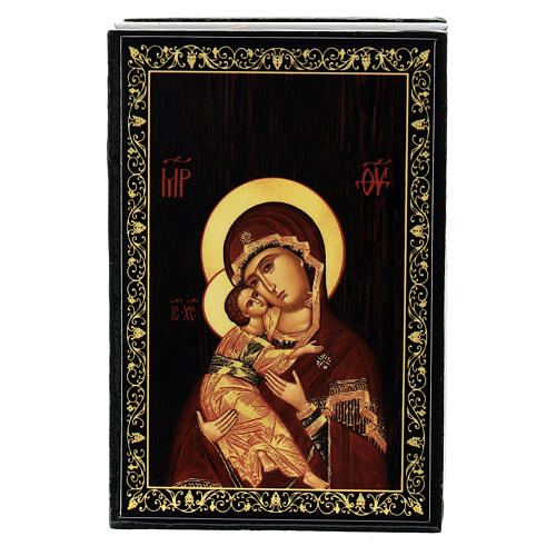 Vladimiskaya Russian lacquer icon box 9x6 cm 1