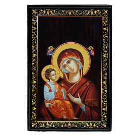 Pappmaché-Schachtel Madonna Ierusalimskaya, 9x6 cm