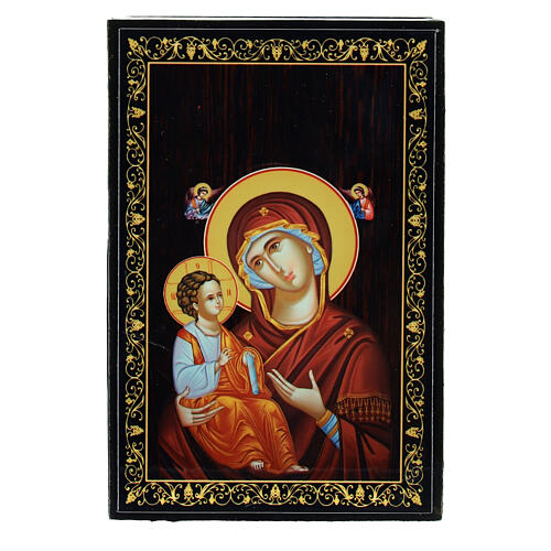 Szkatułka z papier-mâché Matka Boża Jerozolimska, 9x6cm 1