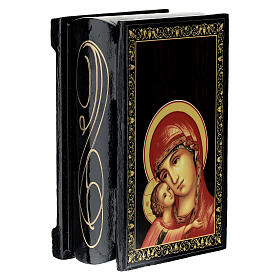 Russian box with lacquer of the Igorevskaya Mother of God, 3.5x2.5 in