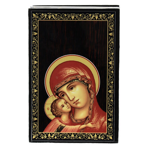 Russian box with lacquer of the Igorevskaya Mother of God, 3.5x2.5 in 1