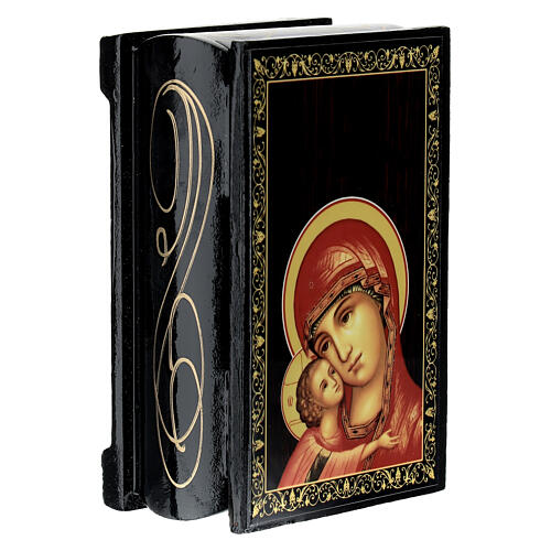 Russian box with lacquer of the Igorevskaya Mother of God, 3.5x2.5 in 2