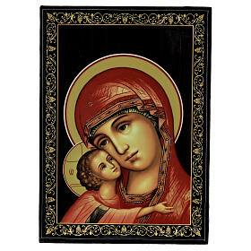 Russian box with lacquer, Igorevskaya Mother of God, 5.5x4 in