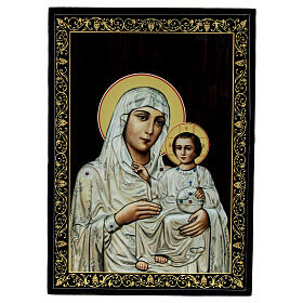 Ierusalimskaya Madonna Schachtel Pappmaché, 14x10 cm