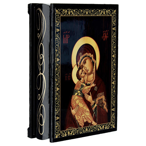 Box with Russian lacquer, Our Lady of Vladimir, 5.5x4 in 2