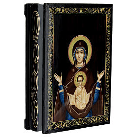 Russian lacquer box, Our Lady of the Sign, 5.5x4 in
