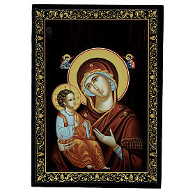 Ierusalimskaya Mother of God Russian lacquer box 14x10 cm