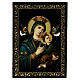 Russian lacquer box 14x10 cm Our Lady of Perpetual Help paper-mache s1
