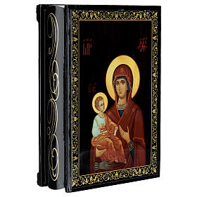 Box Our Lady of the Three Hands in Russian lacquer 14x10 cm