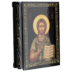 Szkatułka rosyjska Chrystus Pantokrator, 14x10cm