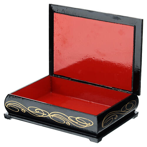 Papier-maché box, Black Madonna of Czestochowa, Russian lacquer, 5.5x4 in 3