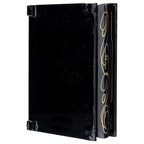 Papier-maché box, Black Madonna of Czestochowa, Russian lacquer, 5.5x4 in 4